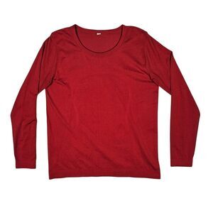 Lululemon Shirt (Mens Large) Red Metal Vent Tech Long Sleeve Performance Stretch